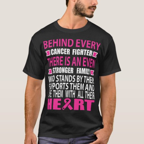 Fighter and strong family Breast cancer awareness  T_Shirt