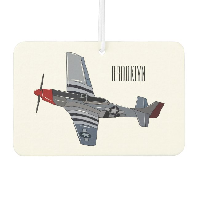 Fighter-bomber cartoon illustration air freshener (Front)