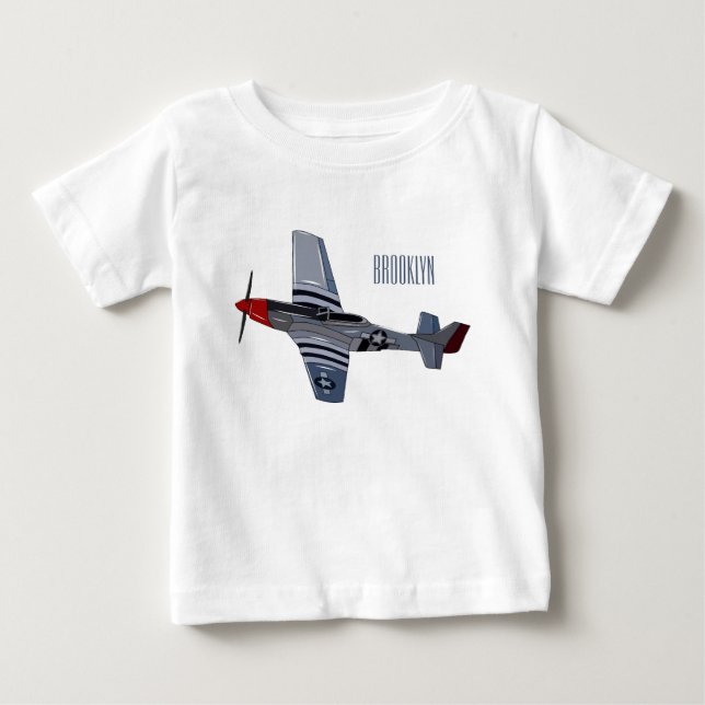 Fighter-bomber cartoon illustration baby T-Shirt (Front)