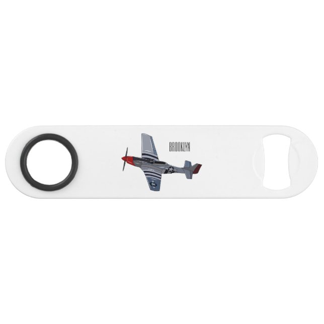 Fighter-bomber cartoon illustration bar key (Front (Horizontal))