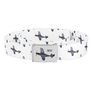 Fighter-bomber cartoon illustration belt