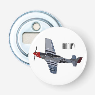 Fighter-bomber cartoon illustration bottle opener