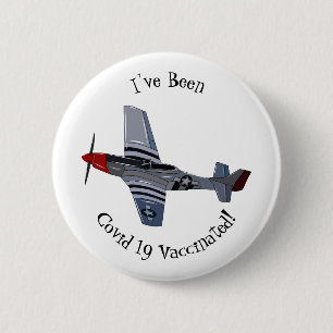 Fighter-bomber cartoon illustration button