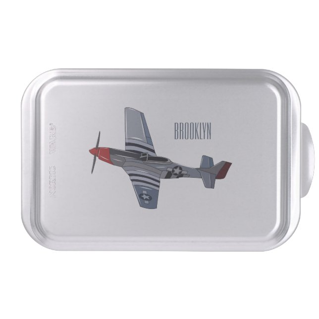 Fighter-bomber cartoon illustration cake pan (Front)