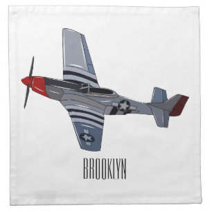 Fighter-bomber cartoon illustration cloth napkin