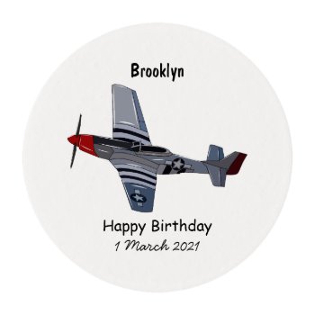 Fighter-bomber Cartoon Illustration Edible Frosting Rounds by Misscartoon at Zazzle