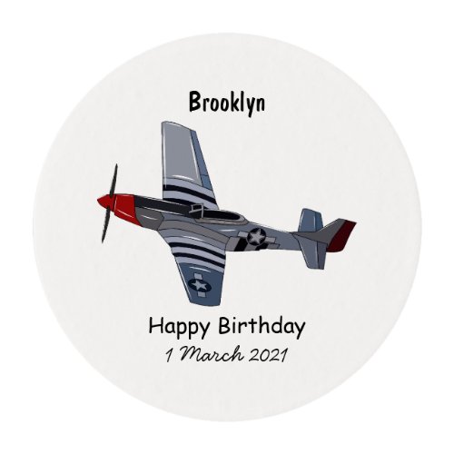 Fighter_bomber cartoon illustration edible frosting rounds