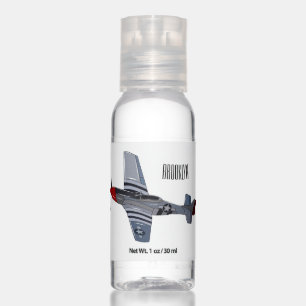 Fighter-bomber cartoon illustration hand sanitizer