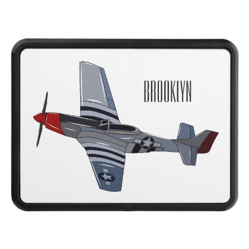 Fighter_bomber cartoon illustration hitch cover