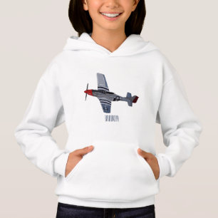 Fighter-bomber cartoon illustration hoodie