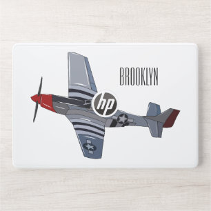Fighter-bomber cartoon illustration HP laptop skin