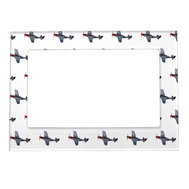 Fighter-bomber cartoon illustration magnetic frame (Front)