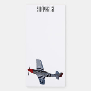 Fighter-bomber cartoon illustration magnetic notepad