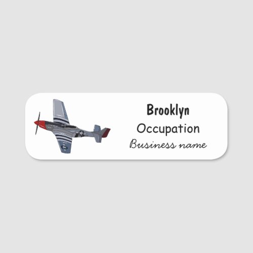 Fighter_bomber cartoon illustration name tag