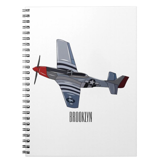 Fighter-bomber cartoon illustration notebook (Front)