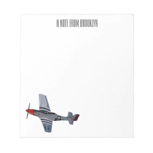 Fighter-bomber cartoon illustration notepad