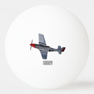 Fighter-bomber cartoon illustration ping pong ball