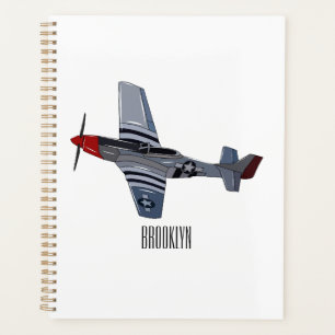 Fighter-bomber cartoon illustration planner