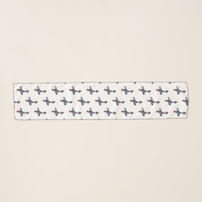 Fighter-bomber cartoon illustration scarf (Front (Horizontal))