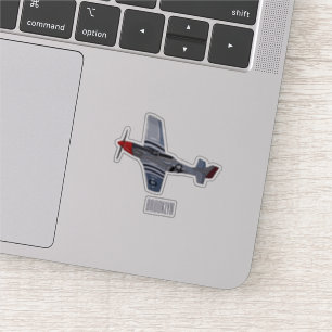 Fighter-bomber cartoon illustration sticker