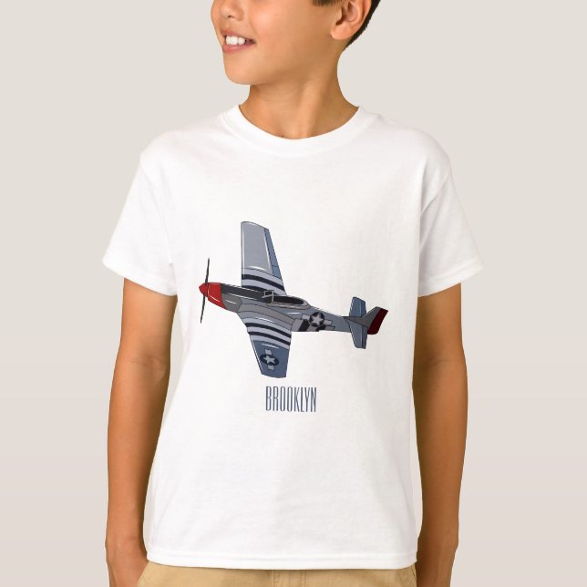 Fighter-bomber cartoon illustration T-Shirt (Front)