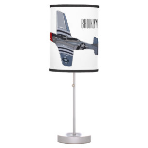 Fighter-bomber cartoon illustration table lamp