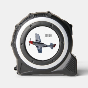Fighter-bomber cartoon illustration tape measure