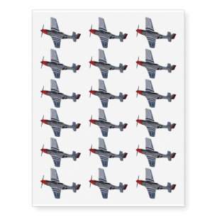Fighter-bomber cartoon illustration temporary tattoos