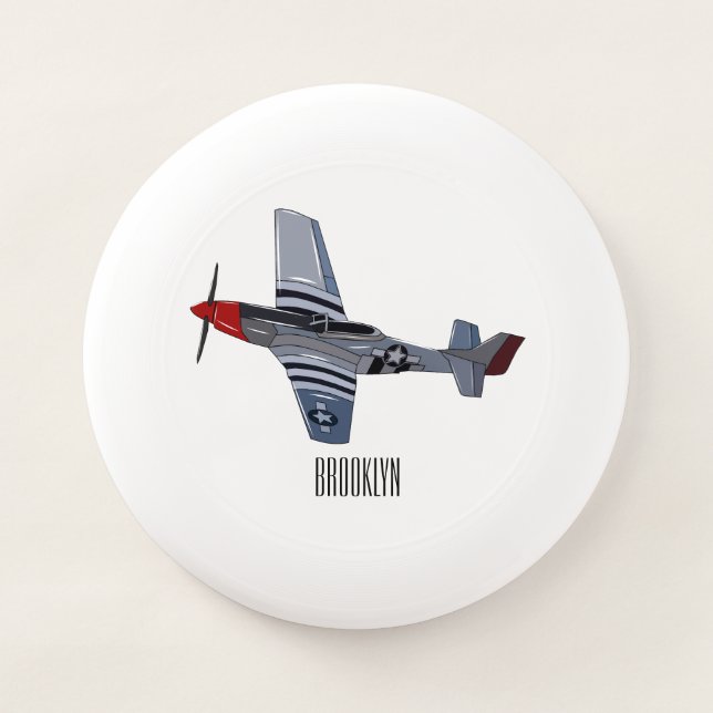 Fighter-bomber cartoon illustration Wham-O frisbee (Front)