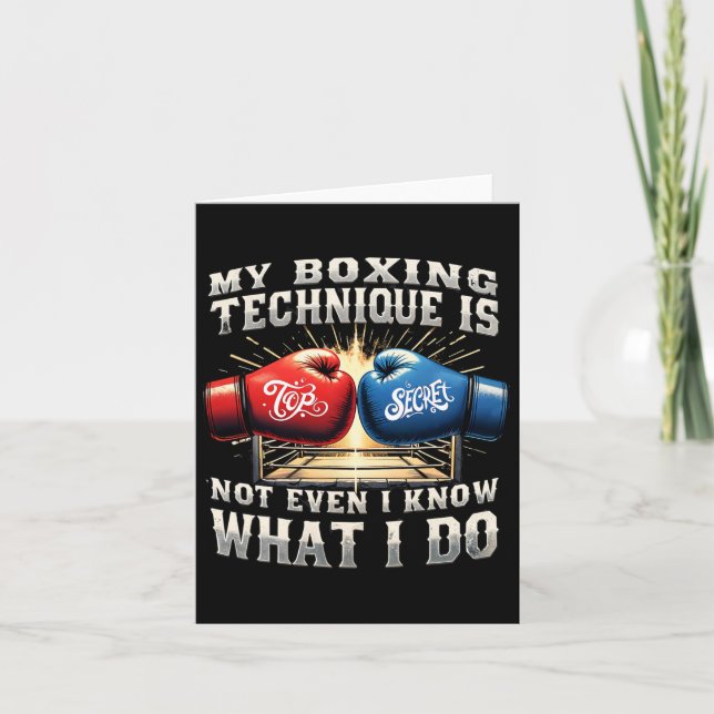 Fighter Boxing Gloves - Funny Gym Quote - Retro Bo Card (Front)