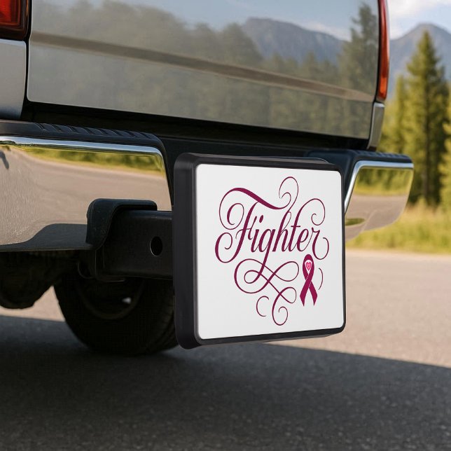 Fighter Breast Cancer Awareness Hitch Cover (Creator Uploaded)