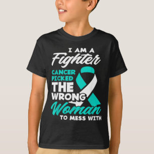 Fighter Cancer cked Wrong Woman Cervical Cancer T-Shirt