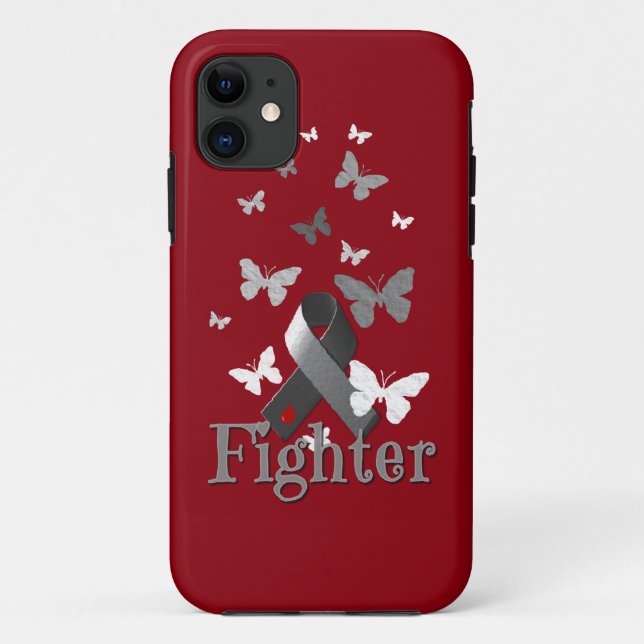 Fighter Diabetes Awareness Ribbon Case-Mate iPhone Case (Back)