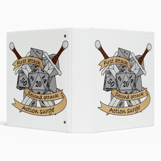 Fighter Dice Design 3 Ring Binder (Background)