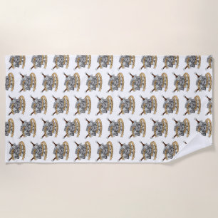 Fighter Dice Design Beach Towel