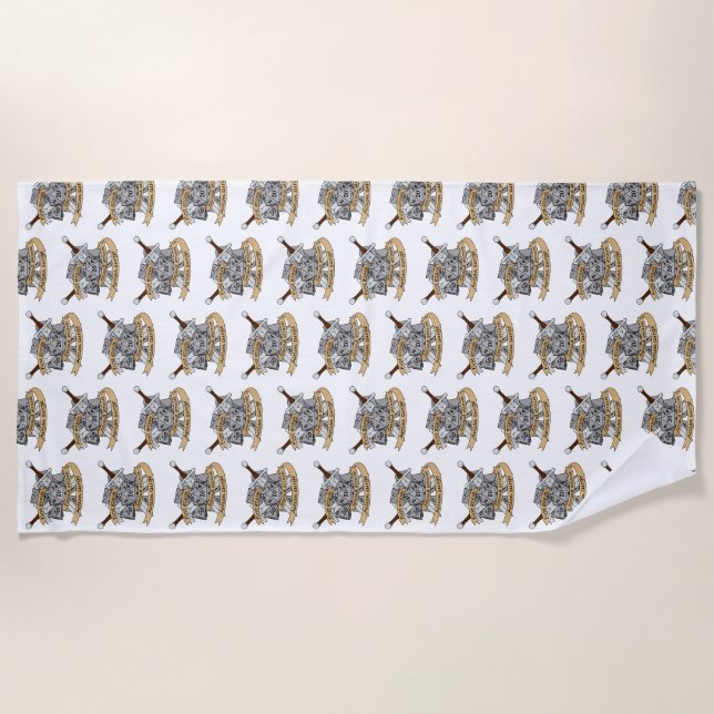 Fighter Dice Design Beach Towel (Front)