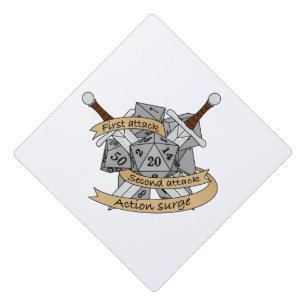 Fighter Dice Design Graduation Cap Topper
