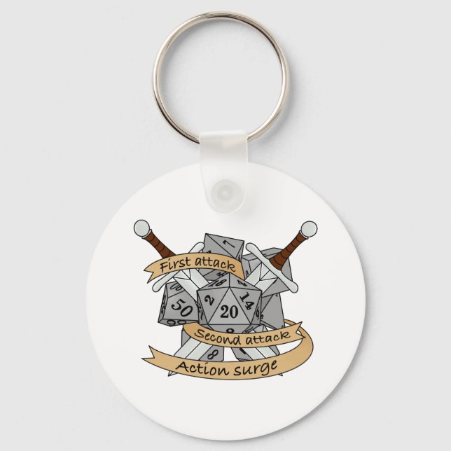 Fighter Dice Design Keychain (Front)