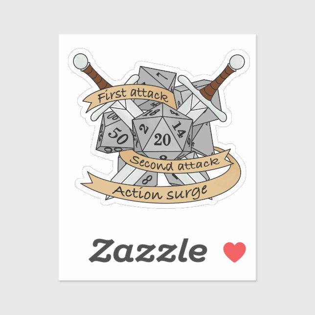 Fighter Dice Design Sticker (Sheet)