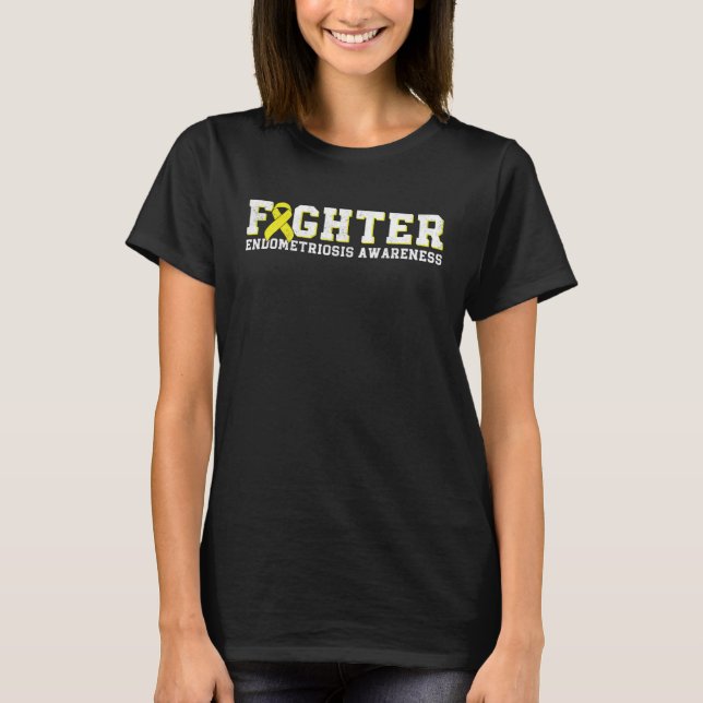 Fighter Endometriosis Awareness Month Ribbon Endo  T-Shirt (Front)