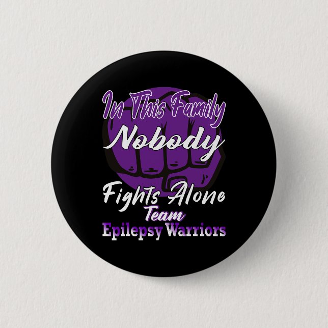 Fighter Epilepsy Warrior Purple Ribbon Epilepsy Su Button (Front)