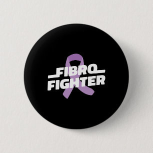 Fighter - Fibromyalgia Awareness Purple Ribbon Button