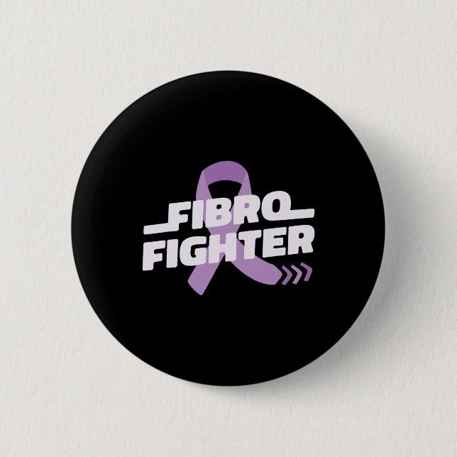 Fighter Fight Fibromylagia Raise Awareness Meme Gi Button (Front)