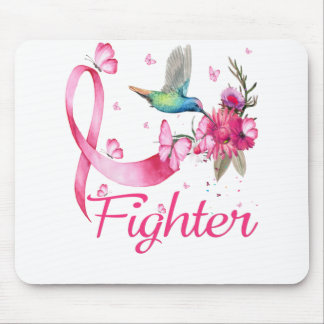 Fighter Hummingbird Breast Cancer Awareness Mouse Pad