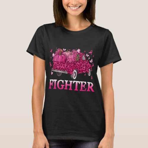 fighter in october we wear pink leopard truck brea T_Shirt