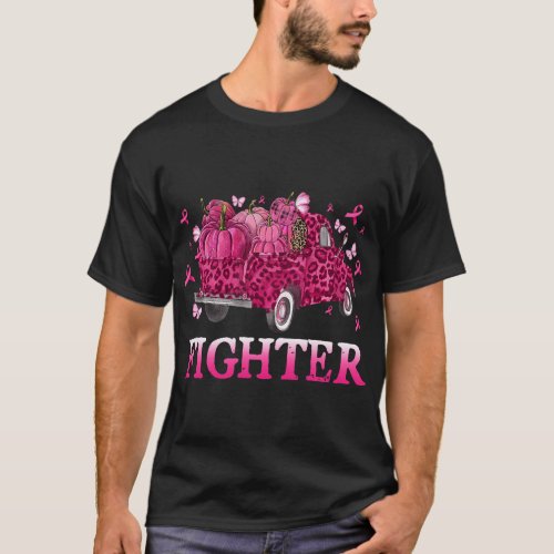 fighter in october we wear pink leopard truck brea T_Shirt