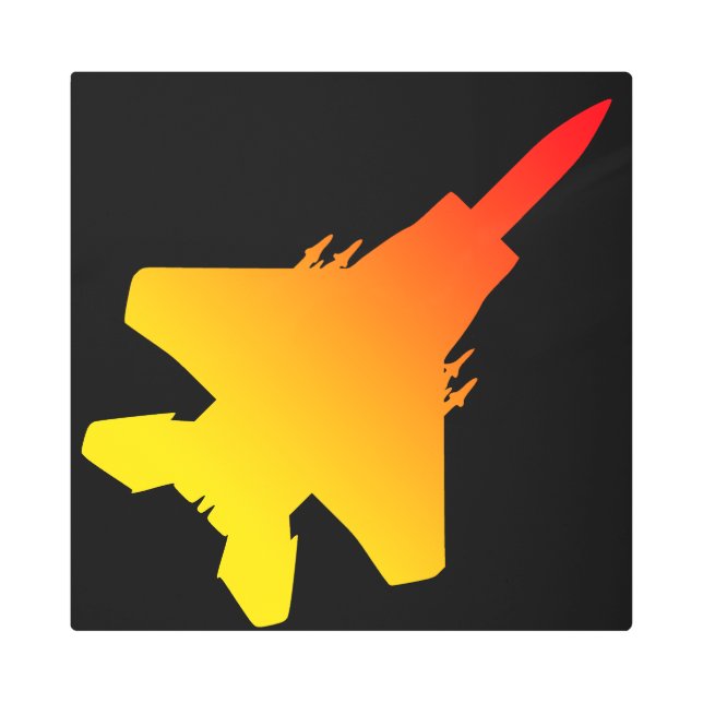 Fighter Jet 16"x16" Metal Art (Front)