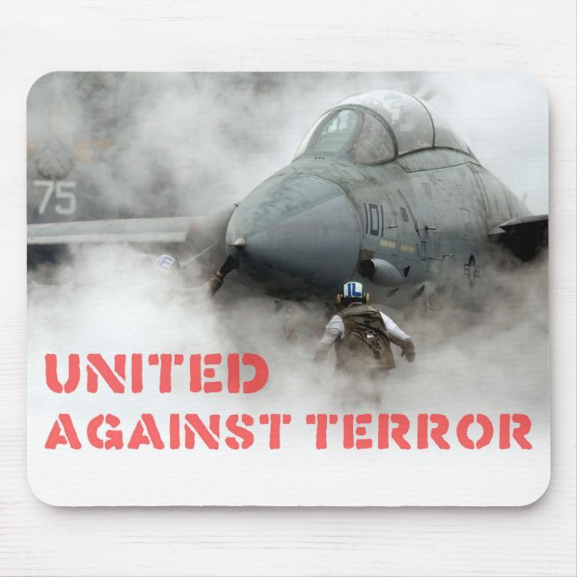 Fighter jet aircraft: United against terror Mouse Pad (Front)