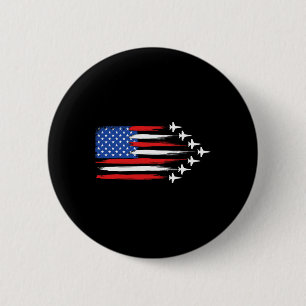 Fighter Jet Airplane American Flag Fighter Jets 4t Button