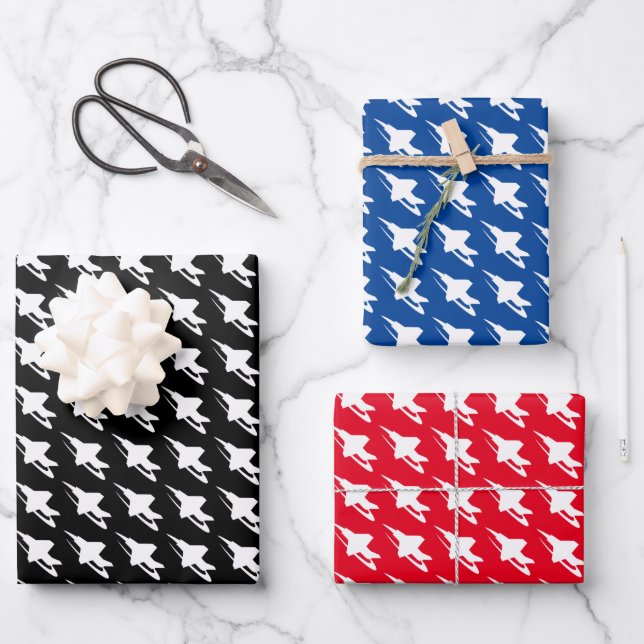 Fighter jet airplane custom Wrapping Paper Sheets (Front)